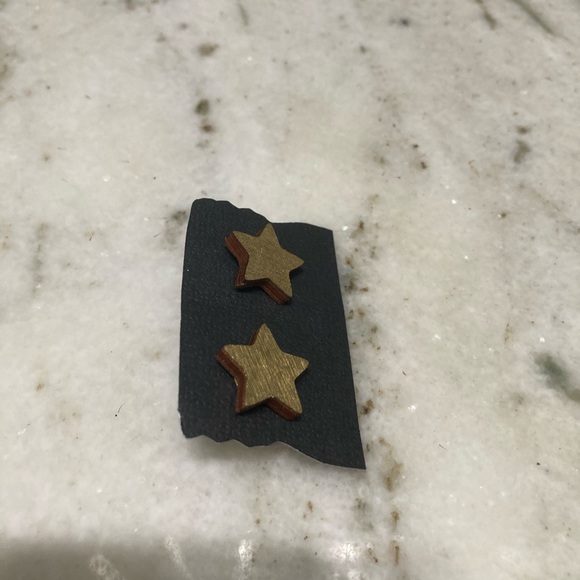 Handmade Wood Star Earrings NWT - Picture 3 of 5